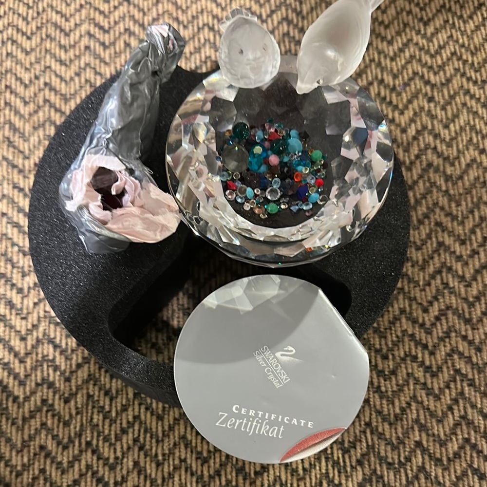 Swarovski Crystal Bowl with Multicolor crystals